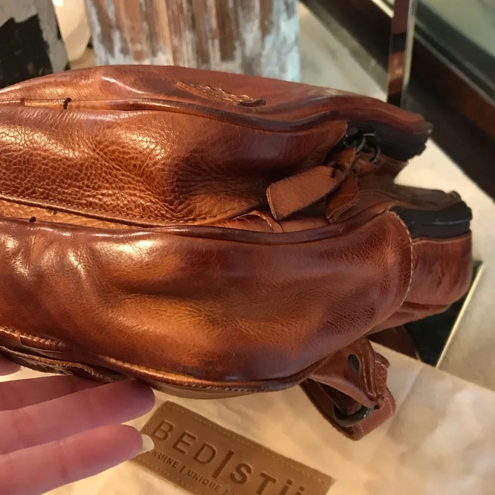 NWOT Bed Stu Leather Dominque Backpack Cognac DD Retail $235